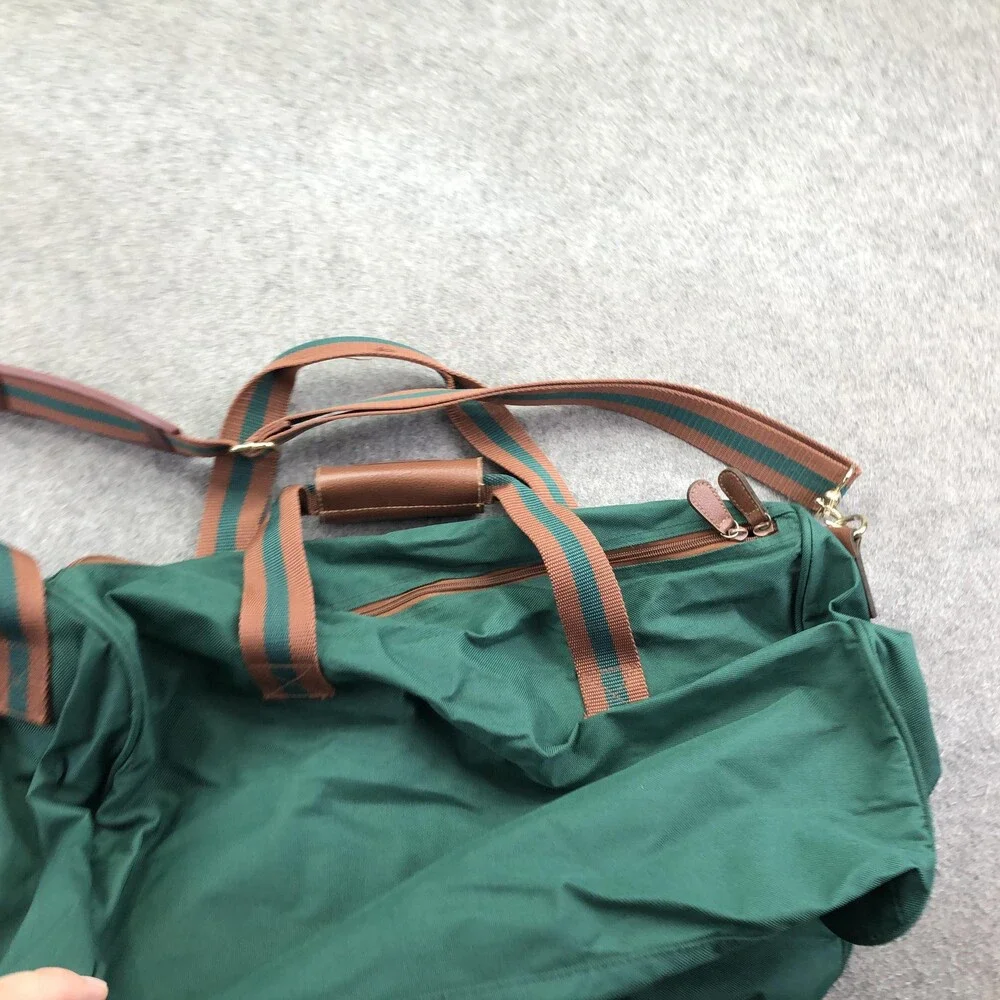 Polo Ralph Lauren Green Canvas Duffle Bag 22in Travel Weekender Shoulder Strap